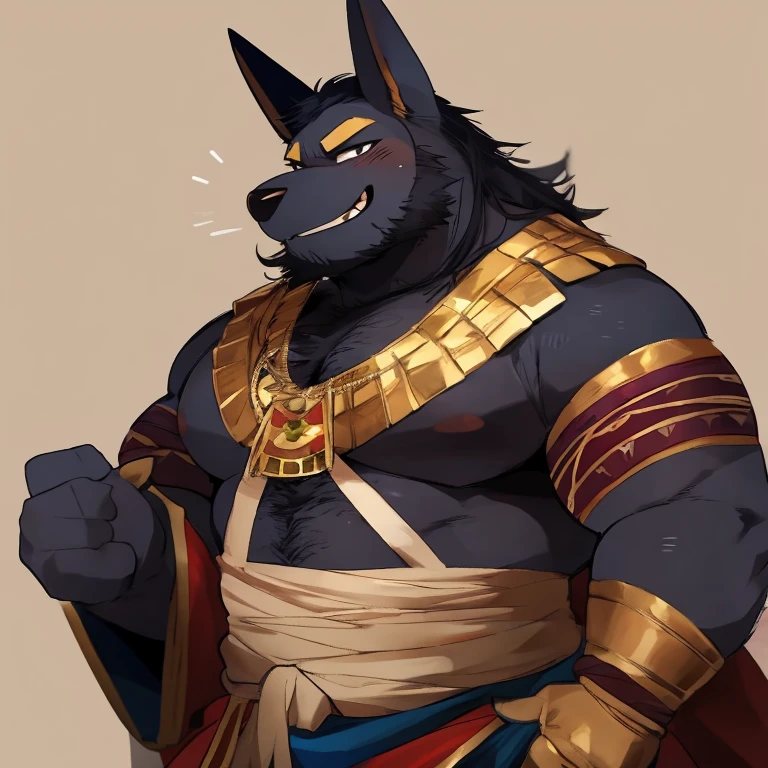 anubis jackal，Behemoth，4k HD，wallpaper, egyptian armor, anubis mask, stern expression, (bara pecs: 1.4), (dense oversized huge pecs: 1.1), (big crotch bulge: 1.3), red thong, dark dramatic lighting, epic