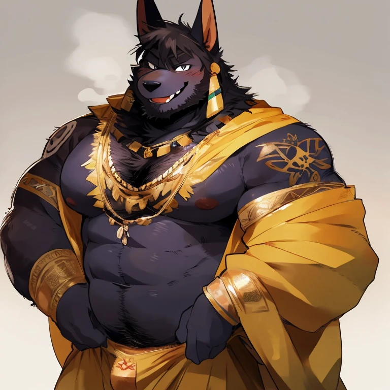 Take a break, Masterpiece, high resolution, 8ก, Detailed background, High quality, Take a break, Take a break, (black fur, timid, conjunctivitis, fluffy fur, Fine fur)) hairy, decisive, man, เด็กman, humanoide, fig leaves, loincloth (ancient greek architecture, market, necklace, bracelet), alone