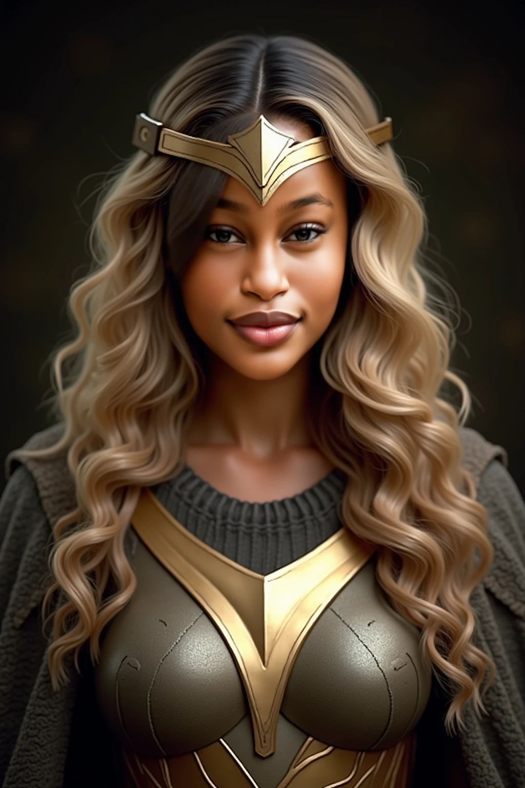 A beautiful pic of  Beyoncé, long curled blonde/brown hair style, realistically, dynamic lights, old, gray stubble, full shoot, (extremely detailed CG unity 8k wallpaper), trending on ArtStation, trending on CGSociety, High Detail, Sharp focus, dramatic, photorealistic