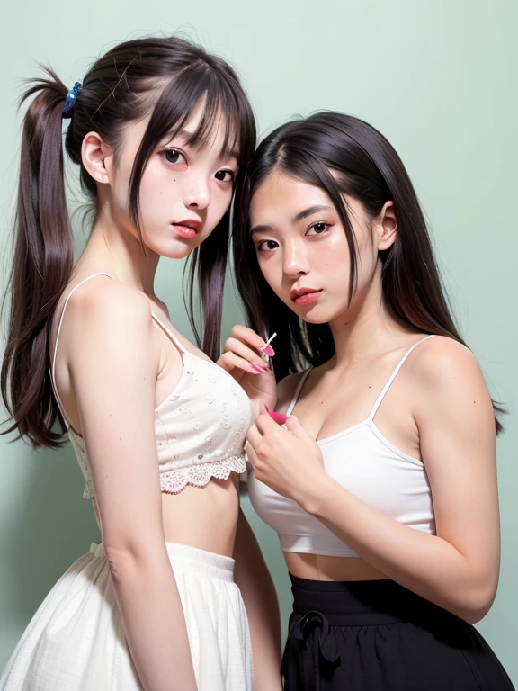 ((Color Contacts、earrings、pool、blonde hair、All nude、ナイトpool、topless))((Super long hair、twin tails、turn your arms behind your back、寄り添うtwo girls1.5))((super long hairー、female brat二人、Gothic Lolita、night、深night、stockings、All nude、always wear panties))Gothic Lolita、female brat、ナマイキ14 years old、(In 8K、Raw photo、highest quality、High resolution、real) 、masterpiece:1.2)、Define RAW color photo、professional photos((twin tails、Two people cuddling))cinematic light、very detailed、32k wallpaper、highest quality、Super detailed、must-have、real、フォトreal((two girls))((glowing skin、show your chest、slender body))、14 years old、((show your chest、trained abdominal muscles))small breasts、breast on cutting board((red lipstick) )super long hair((topless、choker、earrings、smile))Viewer's Perspective、(極度にsmall breasts:1.5)Carefully draw the fingers of the hand、