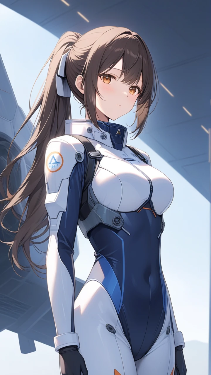 masterpiece, Highest quality, Ultra-realistic, Ultra-detailed, 8K resolution, RAW Photos, Sharp focus, (One girl), alone, Gorgeous face, Perfect body, Mature Woman, Age 25, Portraiture, Mecha, White Armor, Nanosuit, sexy, Messy Hair, Cinematic, Cinematic light, Dark Theme