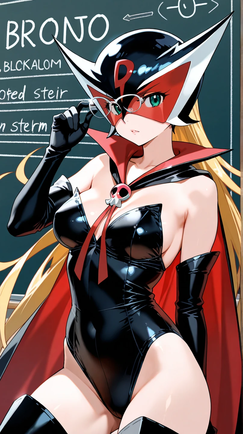 (masterpiece:1.3),(highest quality:1.4),(Super detailed:1.5),8k,High resolution,(an extremely delicate and beautiful:1.8),Official Art,Perfect Anatomy,(90s anime,90s anime style,Cel-shaded anime:1.17),(anime screencap,anime coloring:1.5),((Doronjo:1.52)),Perfect Face, (Accurate hand and finger depiction), (Doronjo Mask), ((Black see-through leotard costume)), ((A large red D is engraved on the front of the mask)), ((Her eyes are covered with a red see-through veil.)), (Blonde Long Hair), Beautifully long red nails, deep red lipstick, sneer, (Voluptuous body), (Large Breasts:1.2)、(Cleavage), Narrow waist, BIG ASS, Alluring, glamorous, (Front view), full body, Skull ornament,
, (shining eyes),highly detailed eyes, highly detailed eyes, focus of the eye,(Expertly crafted shine,sky blue lens flare:1.7),(blue glowing eyes:1.17),(Raging Eyes:1.24),(expression of joy:1.5), Color Theme Red,octane rendering, nffsw,rainbow paint drop,Paint Teardrop, woman made up of paint, full painting, (movie background),splat, splash, indoors,Dark and blurry background,floating in the sky,close,dynamic angle,sunset,Night parking lot, (best lighting,very delicate and beautiful),Detailed beautiful shine, (soft light:1.2),(Soft lighting in gold tones),,Warm and soft lighting,dramatic light,((cinematic light)), (Movie masterpiece),(cinematic headlights),ambient occlusion,ambient light,Violently,powerful,Absolutely eye-catching splashes of color,((caustic)),raytraced reflections,light shines,waiting for happiness to begin