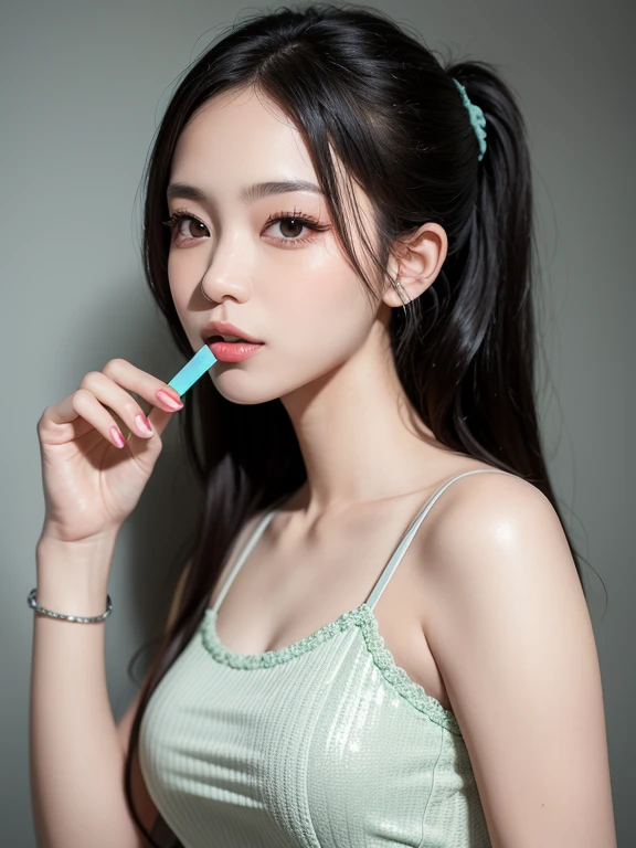 eating popsicle