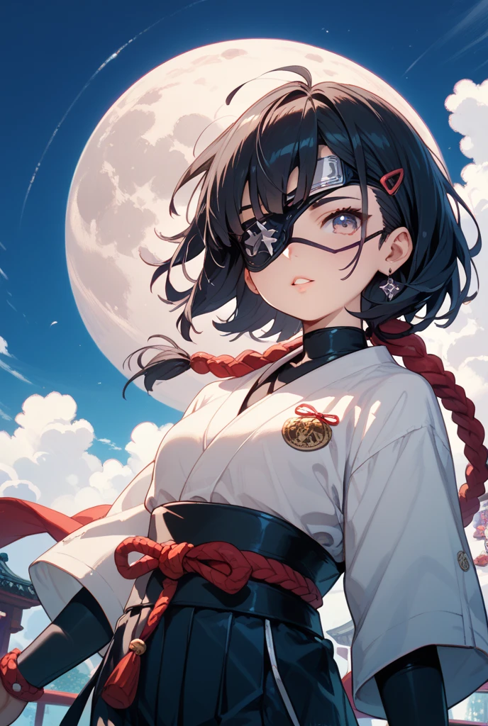 ((best quality)), ((masterpiece)), (detailed), 1girl, dark blue background, blue, indonesia flag, black short hair, round glasses, white shirt, sad face, sad, angry face, indonesia flag, indonesian, dark background, indonesian flag, dark brown eyes, INDONESIA FLAG RED AND WHITE