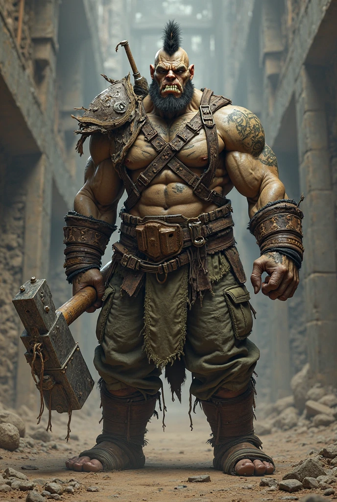 A very strong innocent half-orc with a lot of mass on his two hands