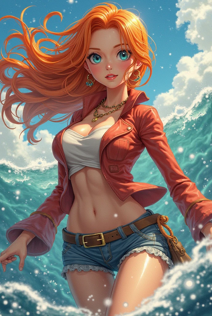 colorful, <lora:Fantasy-Magic-V1:1>, cleavage, 1girl, supermodel, woman, breasts, auburn long hair, masterpiece, best quality, shoes, full body, white background, studio, looking away