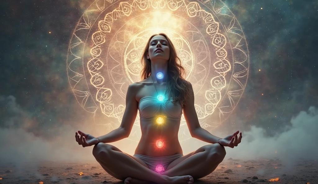 Chakras en la espiritualidad oriental. Chakras are energy centers in the human body, each associated with specific physical and emotional functions. Hay siete chakras principales, including the root chakra, del plexo solar, Cardiaco, garganta, Tercer ojo y corona. They are often depicted as vortices of different colors... Image search will show illustrations and graphic representations of these chakras., each with its own color and characteristic location."