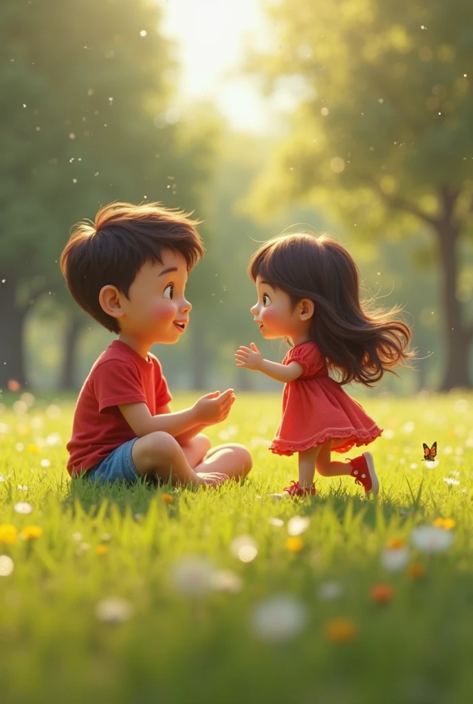 a girl sit beside a boy and they first time met