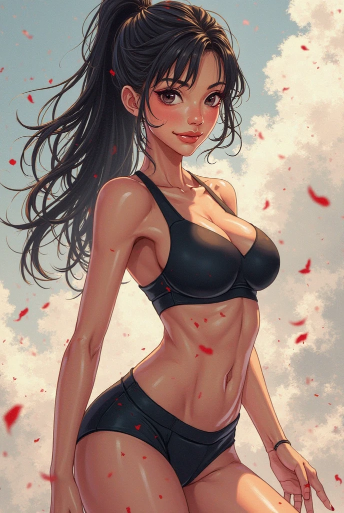 sexy, (((luvas pretas))), (uma mulan de quimono)、(((tight bra))), ((melhor qualidade、Obras-primas de 8k:1.3))、sharp focus:1.2、(rostos ultra lindos:1.0)、(pele brilhante:1.0)、fotos realistas、Um moreno、Video Lighting、High definition eyes and face、Video Lighting、Atriz japonesa、Da parte frontal、seios grandes e cheios、Com um sorriso feliz、Beauty with slim abdomen、todo o corpo、vestindo quimonos、Cherry blossom in full bloom、obi de luxo