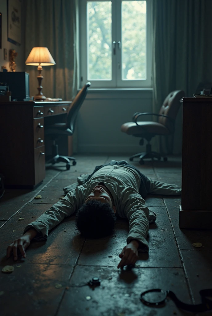 a man lying on the floor of his room, hakikomori room design, underground, lots of items, dirty, dark light, super detailing, cinematic light, Wong kar-vai style