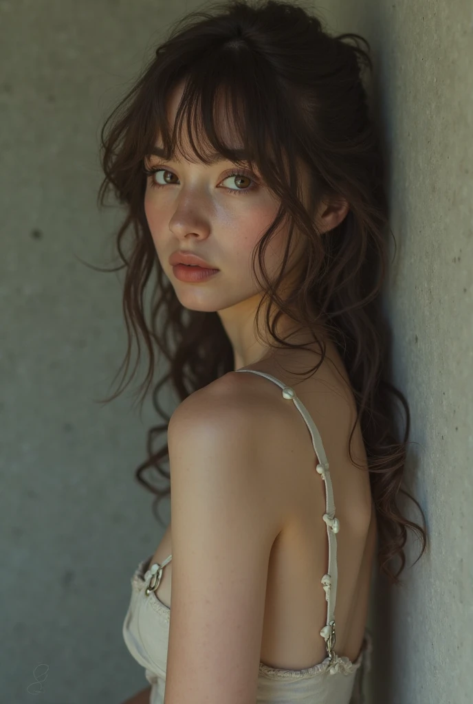 {top-quality}, {{​masterpiece}}, {extremely delicate and beautiful},Outstanding light and shadow, highly detailed wallpaper,Clear and bright sunlight,1girl in,no clothes、gaze looking beyond,red blush,Strong sunshine,delicate and messy hair,realistic skin textures, Pronounced pores and skin wrinkles,tropical rainforest,((strong light shines on the face)), full body shot, naked portrait, nude photography, detailed armpit, pussy pubic hair, shiny nipple,  coffee shop