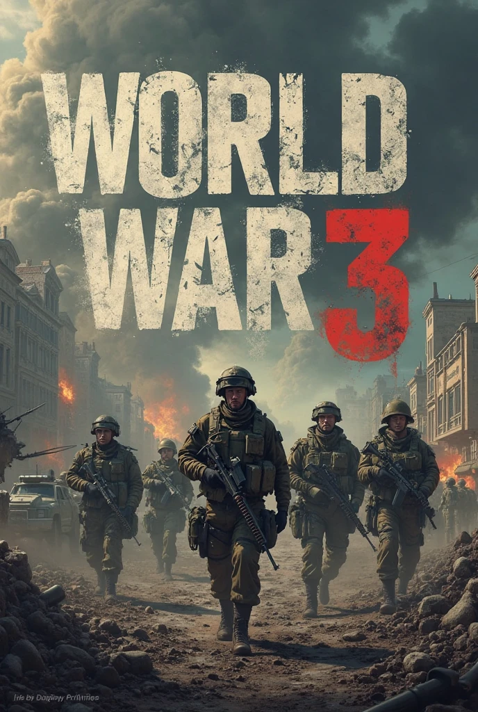 Create a YouTube thumbnail about “World War 2” with a dramatic and intense visual style. The background should include a war-torn battlefield scene with smoke, explosions, and debris. Place iconic symbols like a broken Nazi flag, tanks, and soldiers charging. On one side, depict a soldier in a helmet with a determined expression, gripping a rifle. On the opposite side, show a warplane in mid-flight with bullets or missiles shooting out. Use bold, large text for the title “World War 2” in strong, metallic, or distressed font, with a fiery glow or shadow for emphasis. The overall color scheme should have dark, moody tones, with flashes of orange and red to convey action and urgency. The thumbnail should feel epic, historical, and gripping.