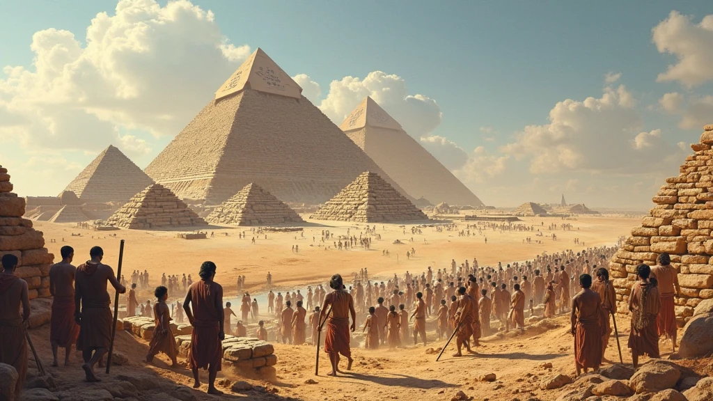 Crowd of people in ancient Egypt, imagem de longe