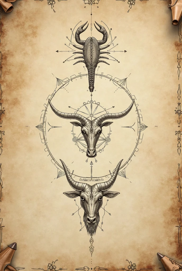 Aries zodiac sign Black and white
