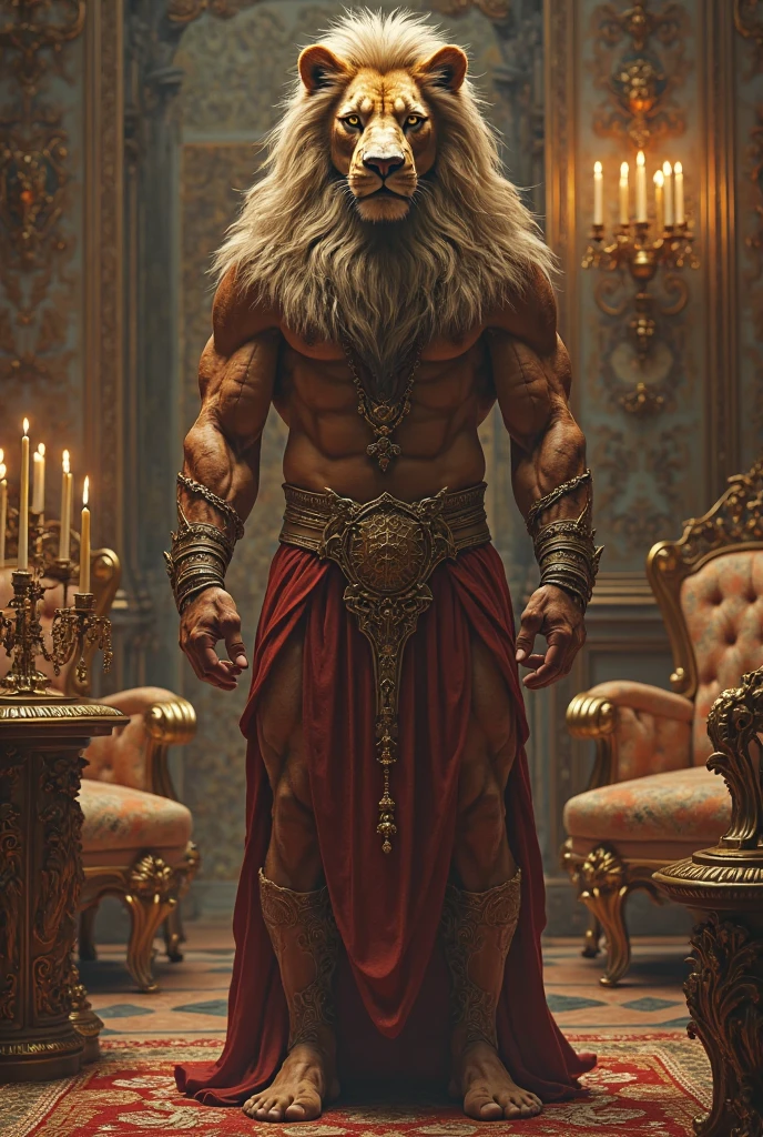 male, semen, white fox, (furry body,)all body, high quality, realistic, muscular, massive, shrine, sacred, red tattoo, furry, masterpiece, (full nude, Luxurious small loincloth, Luxury accessories, ) erection under cloth,) divine, spread legs,