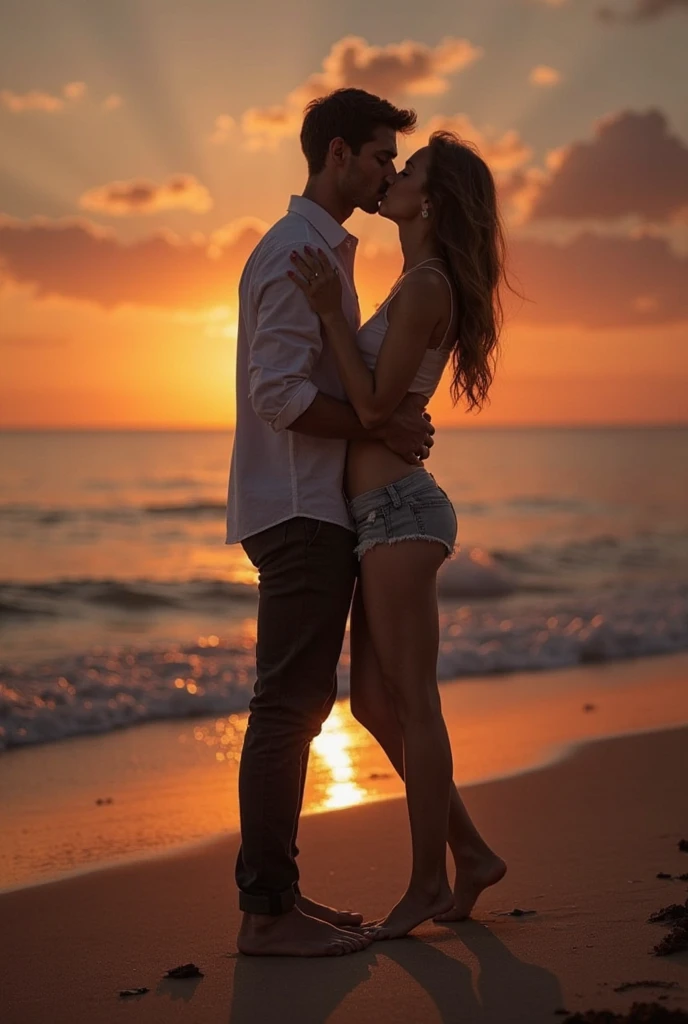 A 19 year old boy kissing a beautiful girl 19 year old 