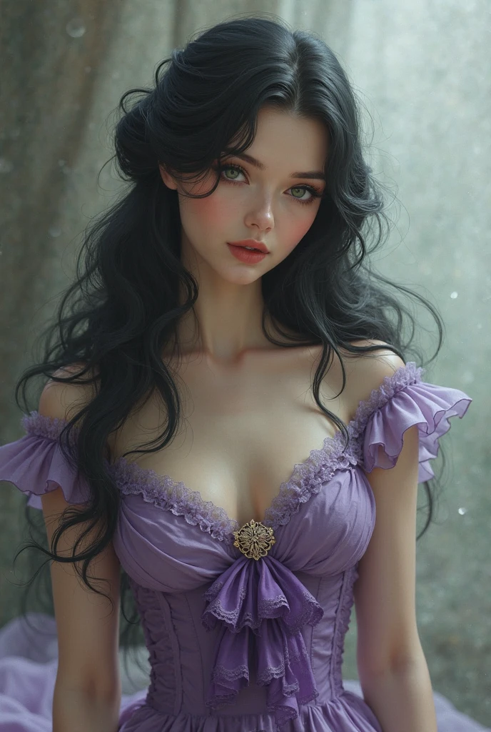((((masterpiece, best quality, high resolution)))), Extremely detailed 8K, Beautiful girl with slender body, (Ultra HD, Ultra-detailed, Highly detailed, Highly realistic, Ultra-realistic, photograph realistic), (1girl:1.5), ((long silky hair, purple hair, purple eyes, earrings)), (big breasts: 1.2), (dynamic pose facing at camera), light smile, parted lips, (beautiful detailed face, beautiful detailed eyes), ((white lace lingerie, thin material)), looking at viewer, (cowboy shot), bedroom