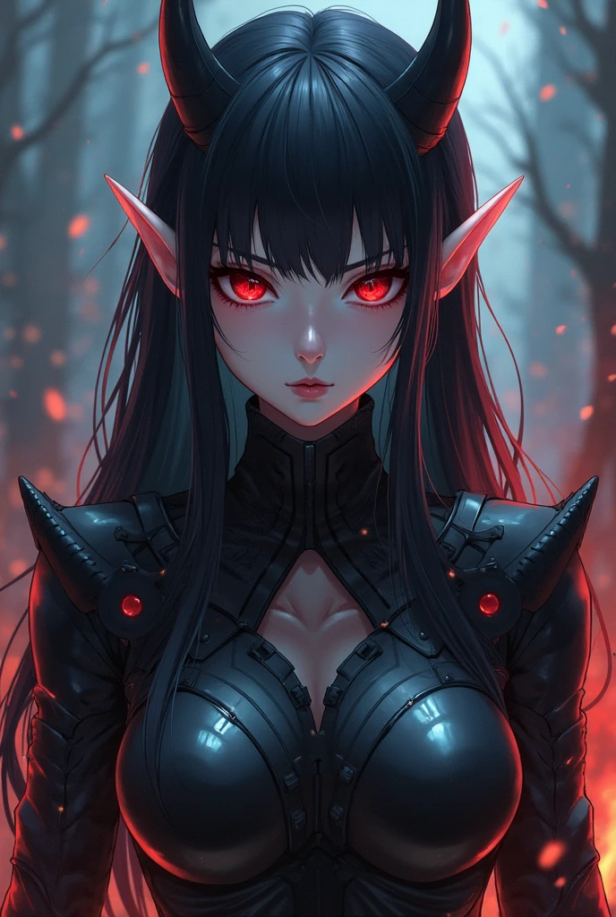 masterpiece, Highest quality, Very detailed, High resolution, An expensive solution, High resolution, masterpiece, depth, Fine texture, Super quality, Total concentration, (very pretty anime Elf Girl), (Beautiful Gothic Elf Woman, Young Elves, Elf Girl, pretty girl, Young girl),Horns on the head, Grin, smile, (A chic white top with beautiful details, ribbon, medium pleated skirt, Fluffy long sleeves, White Cape), Emerald Eyes, Long eyelashes, eyeliner, Huge thighs, Wide Hips, Tight waist, ( Light blue hair, (Light Hair, Long Hair), bangs, Gradient Hair), Shiny Hair, Forest as a background, Fantasy art, 8k high quality detailed art, Realism meets colorful fantasy, Gothic art style, Fantasy art style, a beautiful fantasy Young Elves, CGI anime Fantasy artwork, Charm, Seductive posture, Vibrant colors, 自信に満ちたsmile, gentle smile, Beautiful attention to detail, Beautiful lip detail, Very detailed目と顔, Long eyelashes, Vibrant colors, Professional, Super detailed, Intricate details, Volumetric lighting, Lens flare, particle,(White and platinum color scheme), mysterious, mysteriousな