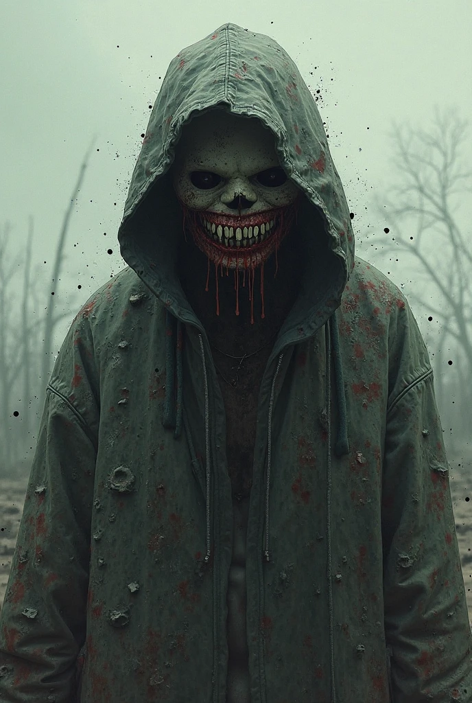 Headless zombie in the middle of the dark forest