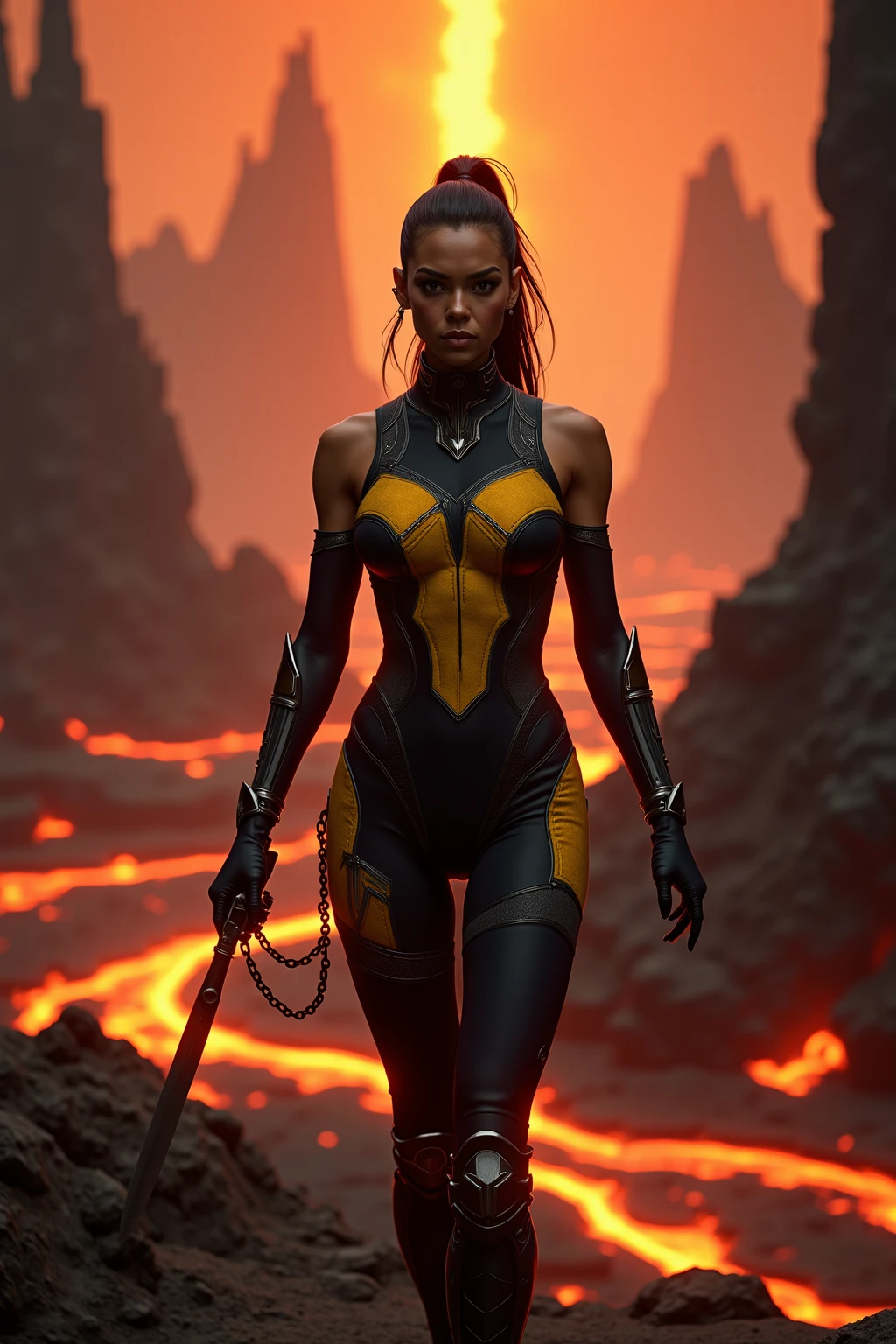 kintsugi woman, post-apocalyptic <lora:kintsugi:1>