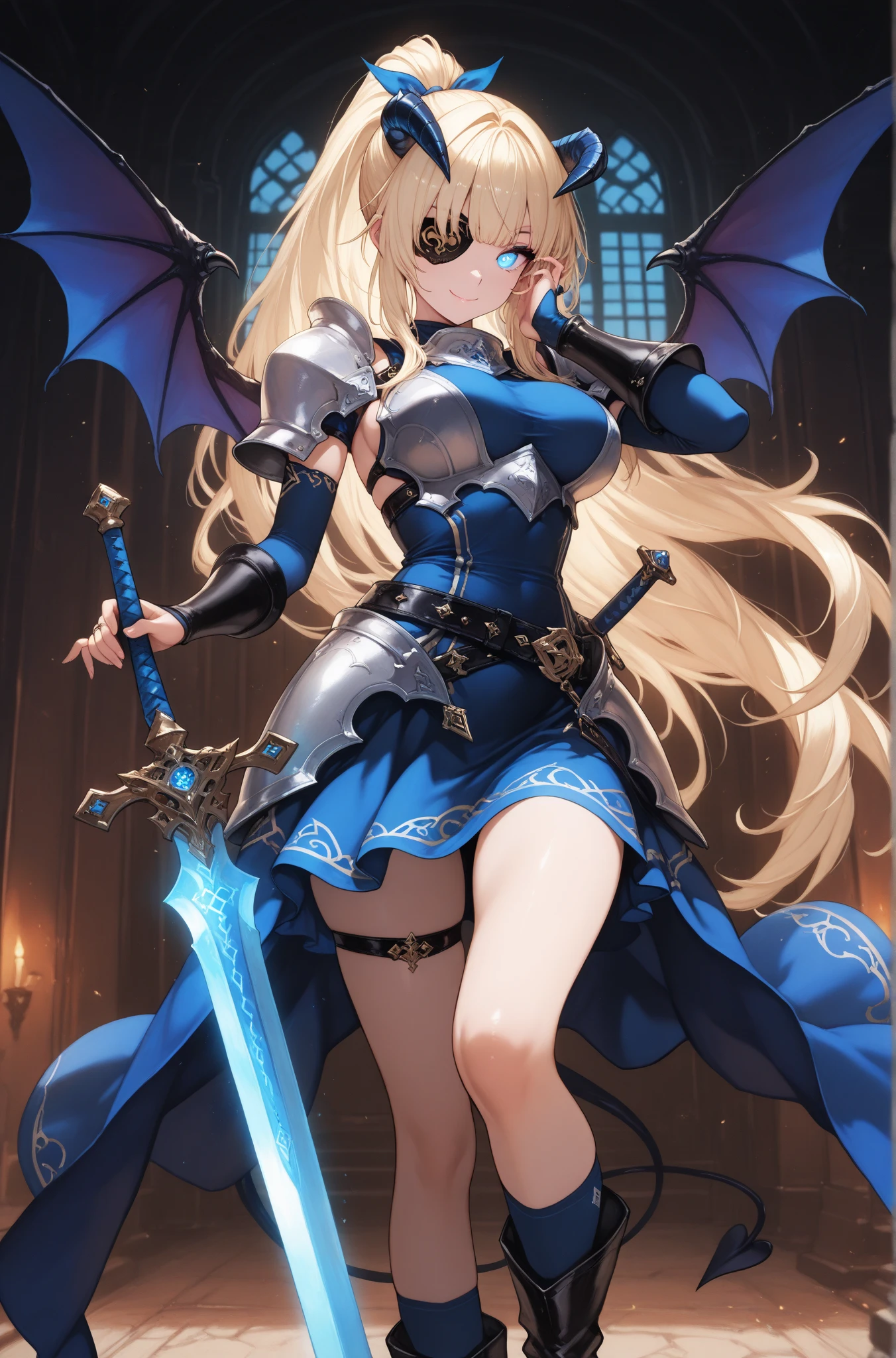 top-quality、Top image quality、masterpiece、Teenage girl((Black jacket、black mechanic body、Shining red body line、Black Bikini Armor、18year old、 Ager、Best Bust、big bast,Beautiful light blue eyes, Long Blonde Hair、A slender,Large valleys、Reflecting the whole body、black mechanic helmet、Black visor、mechanical red sword、Black wings、rear cable、mid air、flying though the air,fighting poses)),hiquality、Beautiful Art、Background with((Dark world、Darknesian dragon army、demon realm))masterpiece、depth of fields,Japan Anime Style