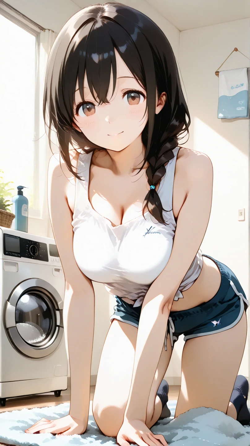 ​masterpiece、top-quality、High-quality images、8K、独奏、The finest skin and clothing texture、wetted skin、A detailed eye、the detail、Same person:(first name:King Asami、Age 25、waifu、Innocent woman、cabelos preto e longos、No ornaments in the hair、Mole on the chin)、Best proportions、Balanced body shape、huge udder、large hips、Beautiful scruff、Clean collarbone、Only underwear、White silk underwear on top and bottom、White stockings、Small and cramped underwear、Underwear that digs into the skin、((Deep wrinkles between the eyebrows、frown、eyes open slightly、Tears、Big open mouth、Clenching teeth、exclamation、droolng、)):1.4 In the house、traditional Japanese room、futon bedding、White sheets、White pillow((Lying on the futon、looking upwards、Legs open 180°、Knees do not bend、Straighten to your toes、Small vacuum cleaner、Vacuum cleaner body between open thighs、The vacuum cleaner sticks to the crotch of the underwear)):1.5、Float your buttocks、hold fists、Feel the vibration of the vacuum cleaner、feels good、sexual expression invitation、Wet crotch、Overflowing love juice、