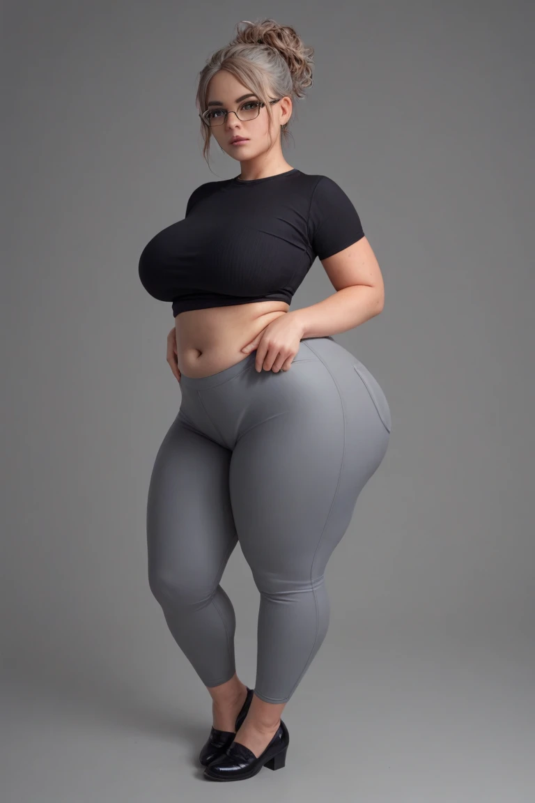1girl,tomboy,black pixie cut hair, tan brown skin ,big breasts,shorts,(masterpiece,mature,detailed, high quality), yoga pants, elegant, beautiful, freckles, realistic, heterochromia, beautiful eyes, ((full body)) space background, ((curvy thighs))