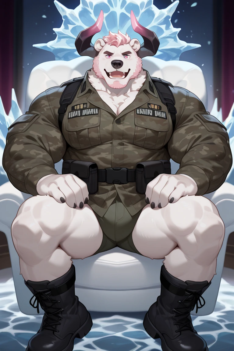 masterpiece, best quality, 8k resolution, Very detailed, hairy,(((polar bear)),(((Mature))),(((beard))),(((fat))),(((White hair all over body))),(((portrait))),(((White hair))),(((Kneeling))),(((Blindfolded))),(((Military cap))),Highest quality scene,(((Hip bulge))),(((Officers' uniforms))),(((Fat-enclosed muscle))),(((Round face))),(((In the army))),(((Sticking out the tongue))),(((Hands are tied))),(((Shameful))),(((many people's))),(((Camouflage))),(((SM)))