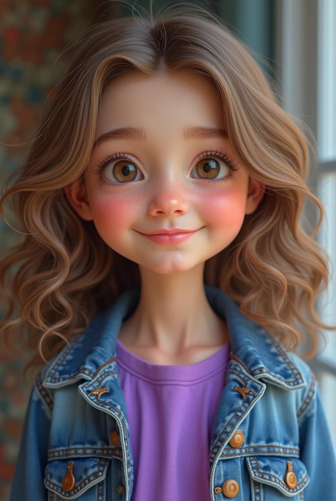 Curly hair girl 3d