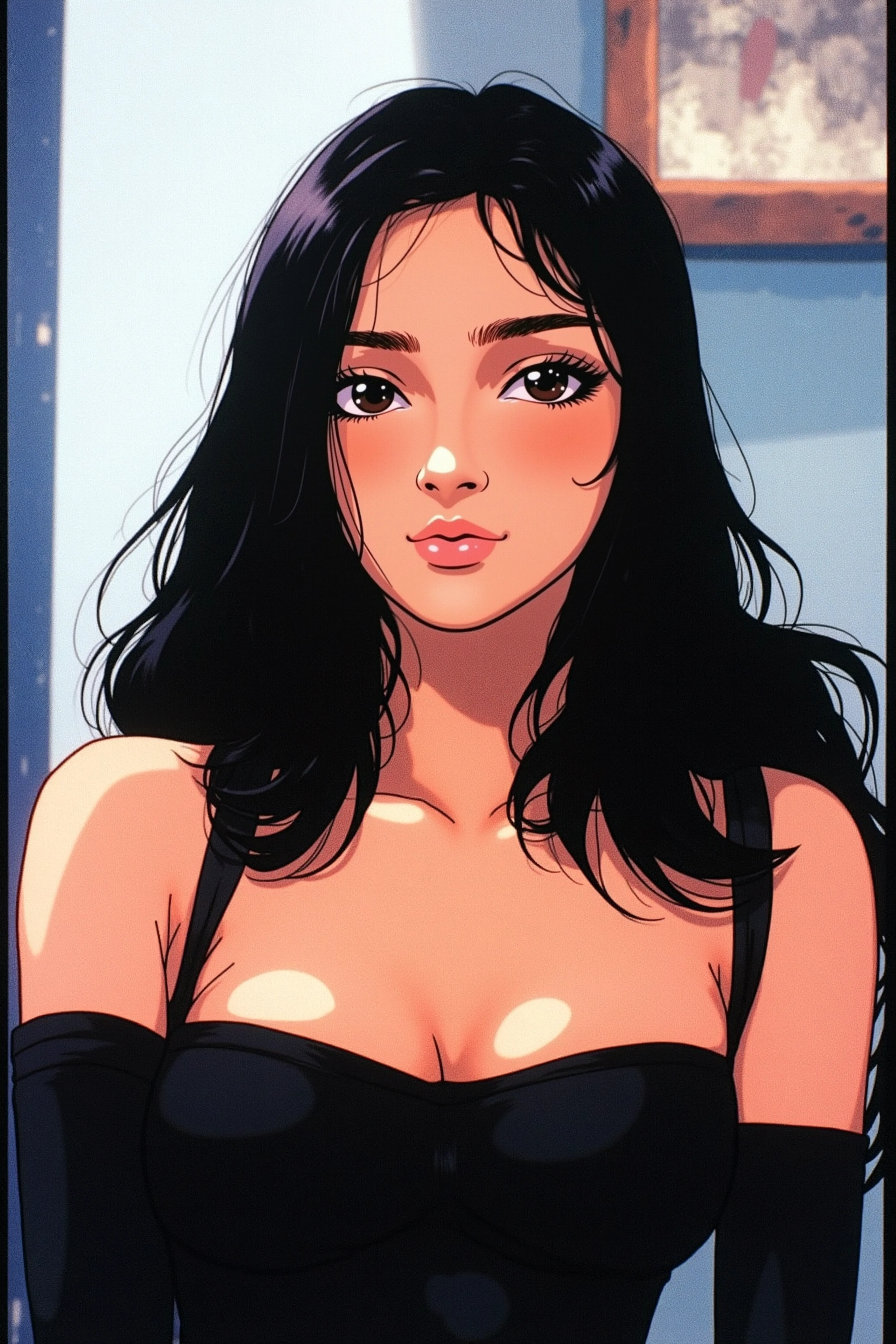 (masterpiece, best quality:1.2),  noodle (gorillaz), 1girl, black hair, solo, black eyes, short hair, bob cut, , small breasts, (parted lips:1.4), (nose blush:1.2), foreshortening, blackcutoffs, (eye contact), high contrast, detailed, breasts visible, Showing breasts, (cinematic lighting), ((high-angle view)), (half body shadow), [backlighting], [crepuscular ray], [detailed ambient light], [gray natural lighting], [ambient light on the belly], (higher wildlife feral detail), [explict content], [sharp focus], (questionable content), (shaded), Commission for High Res, detailed image, bright colors, detailed face, perfect lighting, perfect shadows, perfect eyes, girl focus, flawless face, gorgeous body, shiny body, center focus, gaze at the viewer, 1girl, solo, (masterpiece:1.21), (best quality:1.2), (illustration:1.2), (cinematic lighting:1.3), balanced coloring, global illumination, ray tracing, good lighting, cleavage, attractive body, sexy body, SFW, skinny, child, young age, busy city, foreshortening, (seductive pose), looking at viewer, blackcutoffs, (eye contact), masterpiece, high contrast, hyper detailed, best quality, ultra high res, photorealistic, high resolution, detailed, raw photo, sperm, detailed cum, orgasmic, camel toe, detailed between legs, erection, penetration, pleasure, vaginal, 1boy