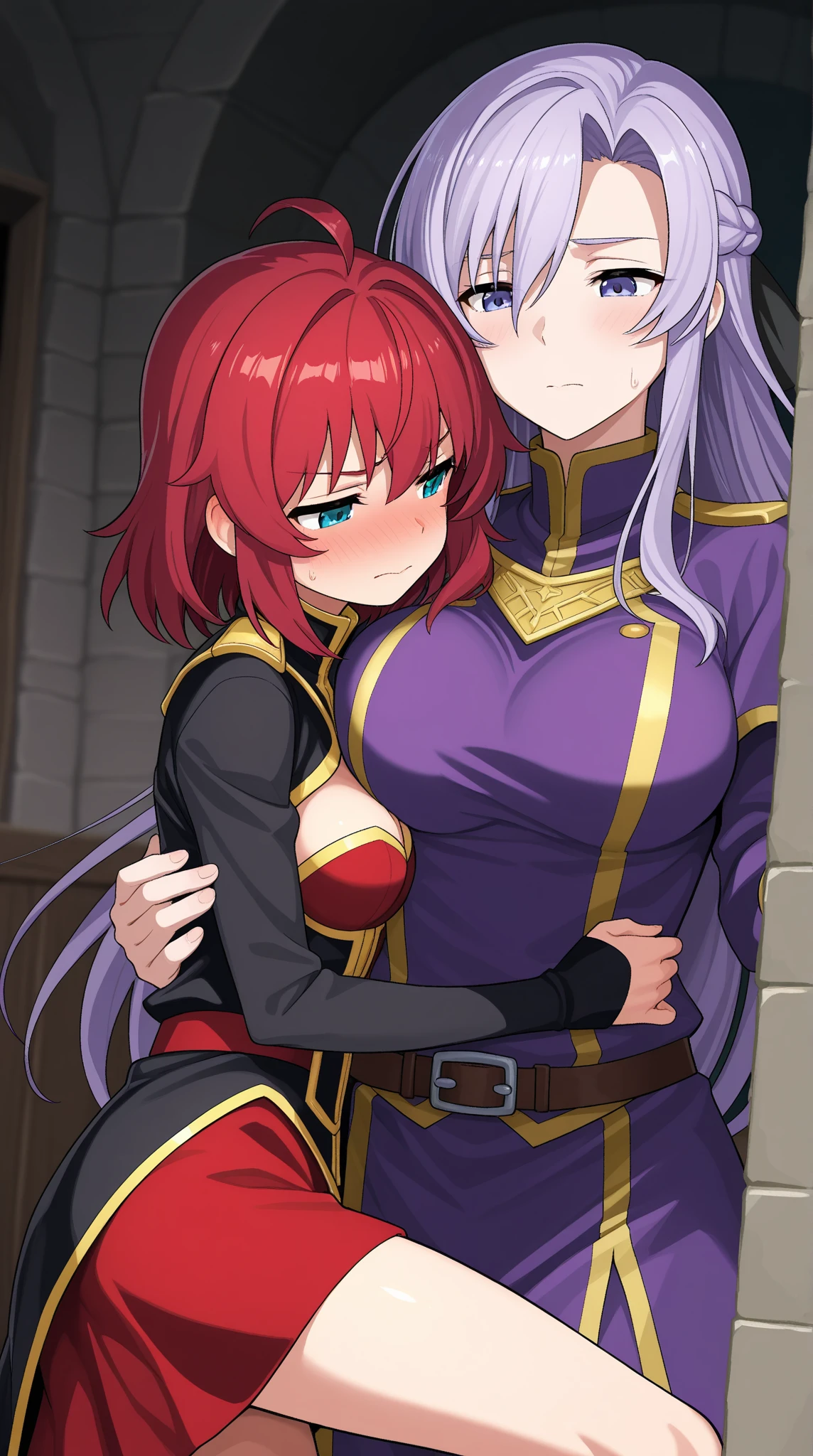Farts, Felt Fuchs, Acoustics, fartチューブ, hoses, 2girls,sitting on face, facesitting,grin and laugh,Facesitting while sitting straight,The woman who is being facesitted stretches her legs,in the ruins,Two anime girls,fart,Farts,fart,fart,farting