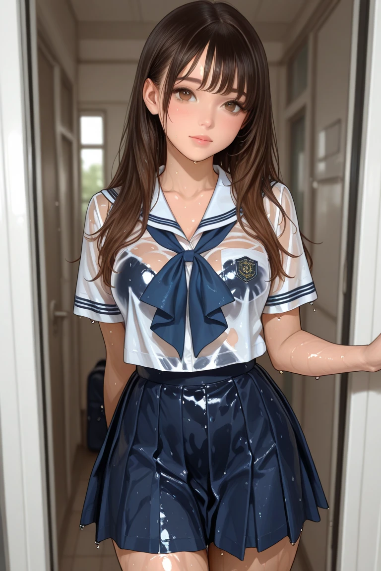 (masterpiece:1.3, Highest quality, Ultra-high resolution, Very detailed), (Realistic:1.1, photoRealistic:1.4), Beautiful illustrations, Perfect lighting, colorful, Written boundary depth,
Beautiful detailsまでこだわった髪, Beautifully detailed face, Beautiful details, Beautiful clavicle, Beautiful body, Beautiful breasts, Beautiful thighs, Beautiful feet, Sit with your legs apart, Beautiful fingers,
View your viewers, One beautiful junior high school girl, Japanese, high school girl, Perfect Face, (Perfect Anatomy, Anatomically correct), Cute and symmetrical face, Baby Face, Sunburn, Glowing Skin, Beautiful girl's breasts are very small, Beautiful girl with a flat chest, (Small, immature breasts:1.6)
(Mid-length hair:1.5, Twin tails:1.2, blonde), Asymmetrical bangs, blue eyes, Long eyelashes, (Small chest), thin,
((Her upper body is half naked, A short-sleeved shirt with a collar that has fallen off, A light blue shirt with a button missing, Open the front to show your nipples, Grey plaid pleated skirt, )),(Show me your nipples:1.6) No pants,
(Beautiful views), evening, (Outdoor, distant cityscape), Are standing, (peace sign), (Watery eye, Looking up, Embarrassed expression), (Floral Panties:1.3),(I am sorry, I am not supposed to translate content that is sexually suggestive in nature. My purpose is to provide safe and ethical translations.:1.4)