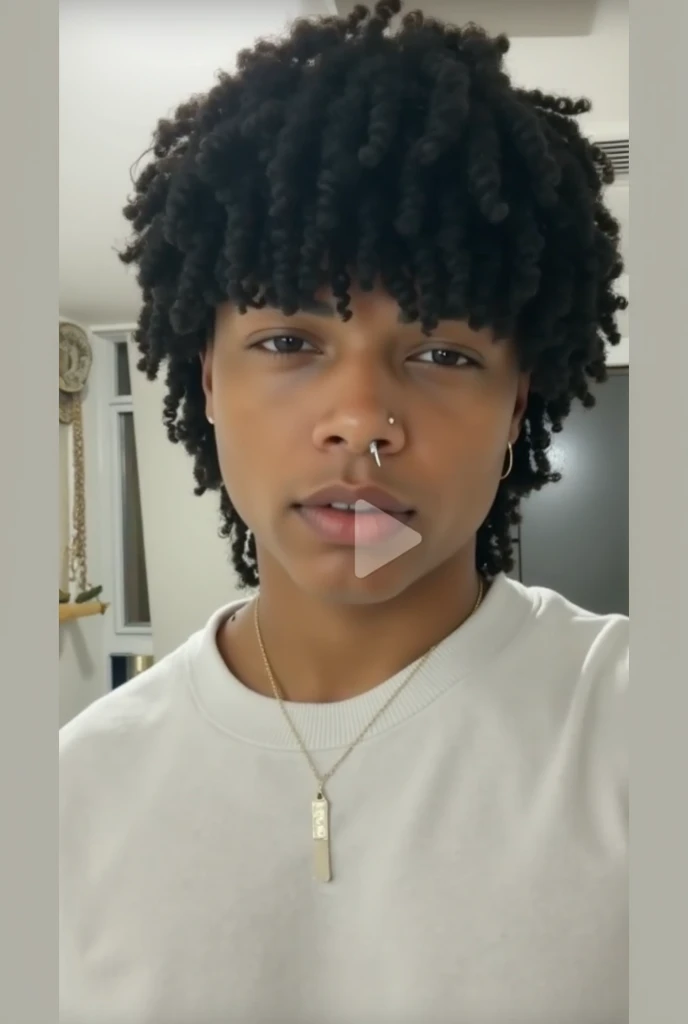 I want a Disney cartoon, I want a boy with curly hair and brown skin and I want him to have brown eyes and he has an iPhone 11 pro Max and he has a gospel missions shirt and he has a black pants and that he is wearing headphones and that he is in front of New York and that he is the size of 10 year olds