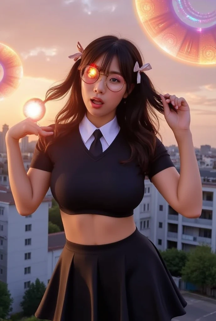 squatting, spread legs, (1girl and 1boy having sex), (Highest quality), (Ultra-high resolution), Soft Light, (Realistic), RAW Photos, Japanese, 1girl, cute, (pupil, Light in your eyes), (night sky), big fireworks, white hair, lipstick, eyeshadow, eyeliner, choker, ((red frame eyewear)), sandal, (((Sweaty skin))), ((complate naked)), abs