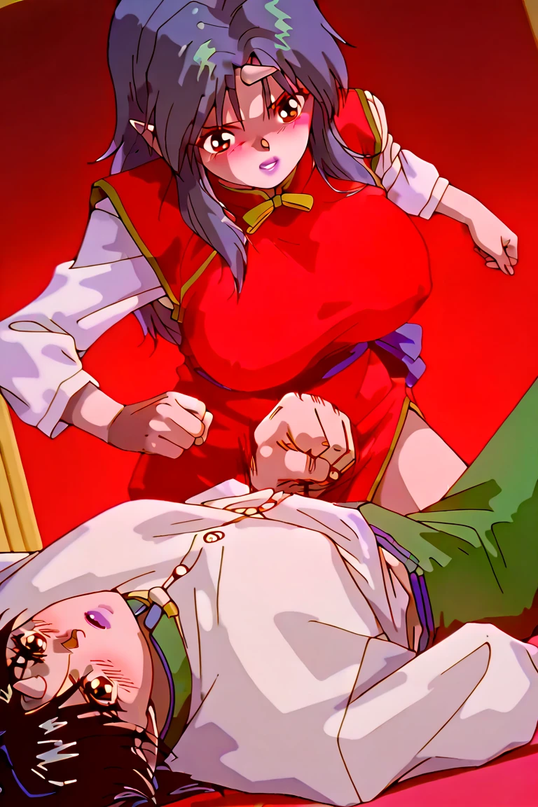 score_9, score_8_up, score_7_up, score_6_up, score_5_up, score_4_up, (source_anime), 2girls, breast sucking, Full body ,Night, Lights out, dark, Dark room, no lighting , kimetsu no yaiba, {{mitsuri kanroji }} , Insect hashira, size difference, Little kid girl