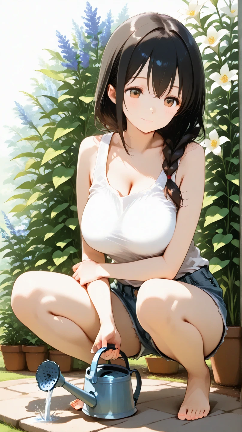 Beautiful Chitanda,There is only one beautiful girl,Purple Eyes, Black Hair, Natural straight hair, Straight bangs,Extremely refined,open your lips,Face is so red,Very white skin,Glowing skin,big eyes,Flowing long hair,beautiful girl, Like a dream,Slim,Soft, (Sensual), (Kawaii), Dream quality,In the fields,paddy,Just finished taking a shower,Squatting,Wipe your buttocks with a bath towel,Bare waist,Deep V neckline,The neckline is very loose,Naked,Wet,Beautiful big breasts,No pants,Delicate clavicle,Delicate hands and feet,Bare neck,Bare thighs,Exposing the groin,Camel toe,Bare legs,barefoot,extremely shy,Ultra-high resolution, (masterpiece:1.2, best quality), (Delicate and beautiful eyes: 1.2), (Beautiful and delicate face)