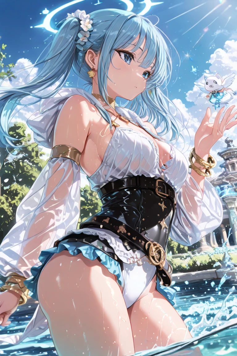 Prompts Txt2Img
(Very good image quality), 1 girl Emerald green hair, long twin tails hair, back braid, low braid, bangs covering one eye, white veil, beret, silver tiara, yellow eyes, black blindfold, (chain) (bracelet with chain), (leg rings with chains)(chain connected to the wall), fully extended arms, fully extended legs, magical girl, off-shoulder, Kimono over bikini,pleated skirt, spreading skirt, bikini that can be worn inside, lace fabric bikini, black bikini, garter belt, Thigh-high socks, exhaustion, blushing, sweatyumekawa,yumekawaii,pastel color,(wonderland garden:1.3),rainbow waterfall,dripping ink,imagination,(Castle:1.4),
Negative Prompts
(nsfw:1.5),easynegative, man, (extra legs:2), NG_DeepNegative_V1_75T, (worst quality, low quality:1.4), pointy ears, animal ears, crowd, (malformed hands:1.4),(poorly drawn hands:1.4),(mutated fingers:1.4),(extra limbs:1.35),(poorly drawn face:1.4),(bad hands:1.4),(malformed anatomy:1.4),(bad anatomy:1.4),(mutated anatomy:1.4), watermark,(mutated legs:1.4), (three legs), (missing legs), (twisted legs:1.5), (huge breasts)
Sampler DPM++ SDE Karras
CFG Scale 11 Steps 33
Seed 1528401664
Image Size 768 X 736
Model Kawaii Realistic Manga Mix
Lora
BBW, Chubby Girl Lora
Erika Ikuta 生田絵梨花
Adventurers