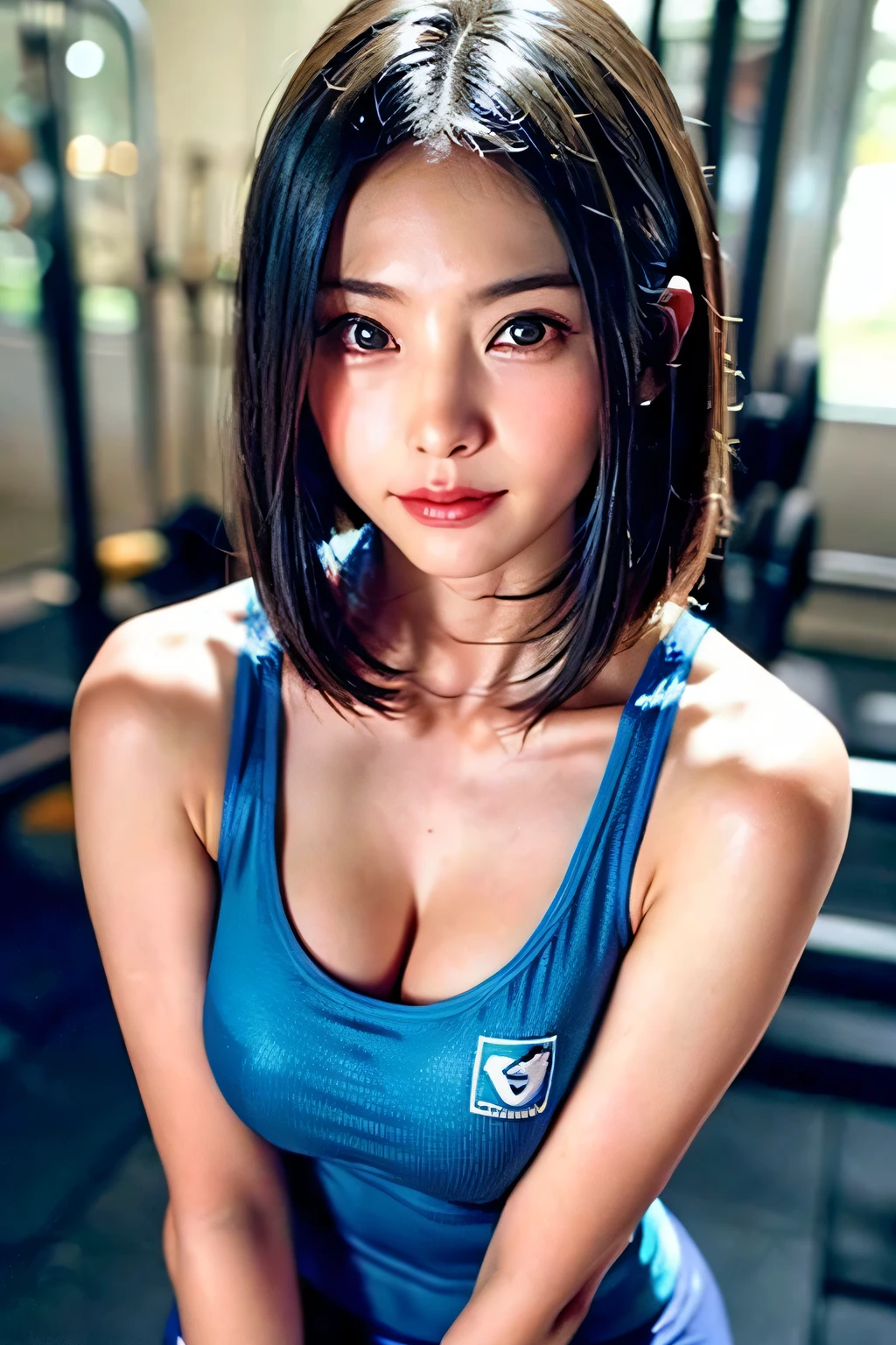 (Realistic、Like a photograph、Live Action、8K, Photorealistic, RAW Photos, Best image quality: 4), Single-lens reflex camera、RAW Photos, Highest quality, Realistic, Highly detailed CG Unity 8K wallpaper, Written boundary depth, Cinematic Light, Lens flare, Ray Tracing, Realistic background、(Black polo shirt:1.4、Denim pants:1.1、Small breasts:1.37、((Wear a name tag around your neck)))、((Ultra-dense skin))、 1 female,Cute Japanese Woman、Japanese office worker working、((whole body:1.5))、cooking:1.1、Serious expression、Pink inner color hair、Medium Hair:1.2、Put your hair up、I like that style、Stylish、Very detailed、Pay attention to the details、Perfect outfit、(Sunburned skin)、Beautiful legs:cooking in a restaurant、kitchen、View from the front