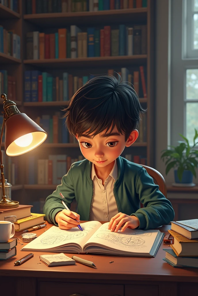 A boy studying room
