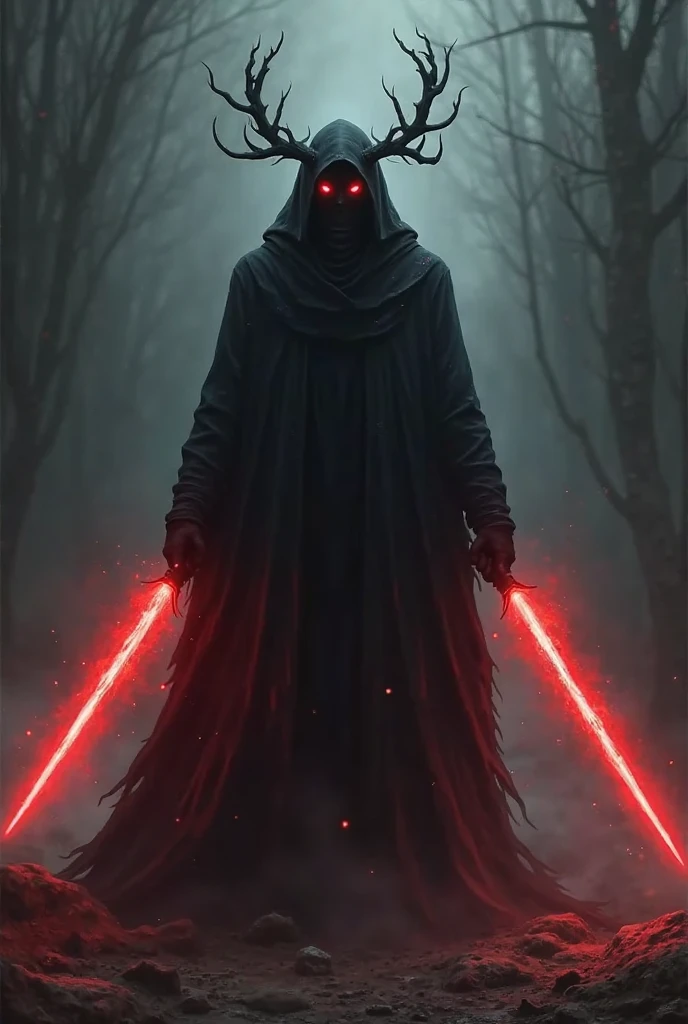 The app Instagram as a Sith Lord from Star Wars, colors of the app (turkis, white, black), red lightsaber, creepy, scary, ultra-realistic 