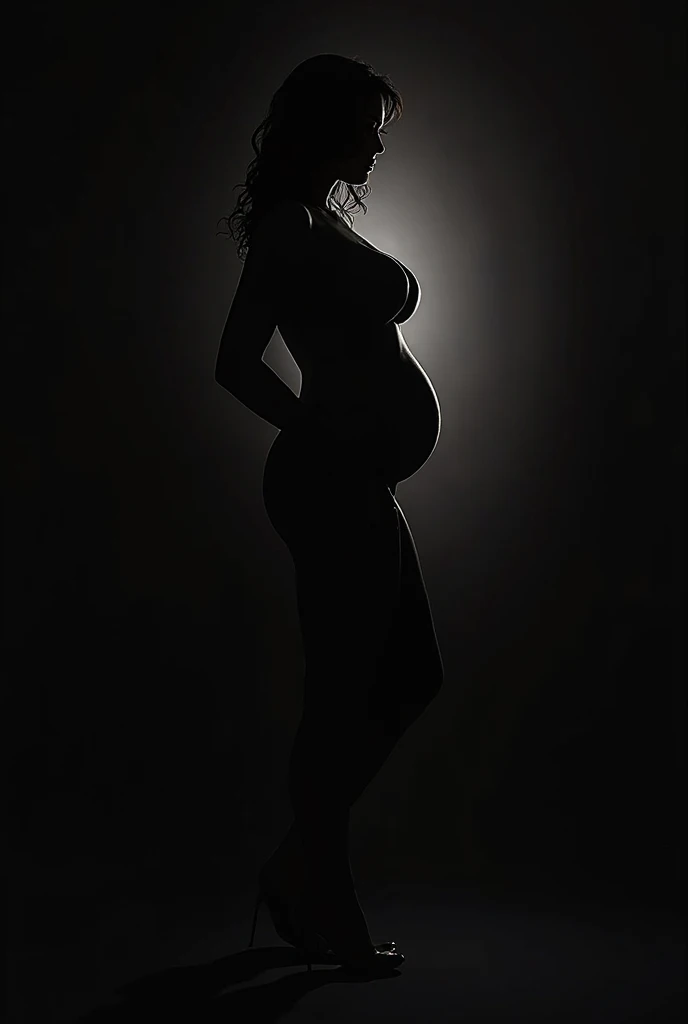 realistic photo, play of light, black and white, full body profile photo in HD,
perfect and defined complete silhouette of a 25-year-old woman, with harmonious shapes, medium-long braided hair