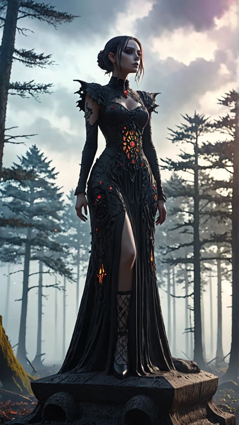 <lora:xs-nutcarving>, xs-nut-carving, city,dark fantasy, adult woman, intricate highly detailed Acid Green Aluminum Ash witch costume, outdoors parade, cityscape, realistic full-body photograph, dynamic pose shot, Salem, Sunset