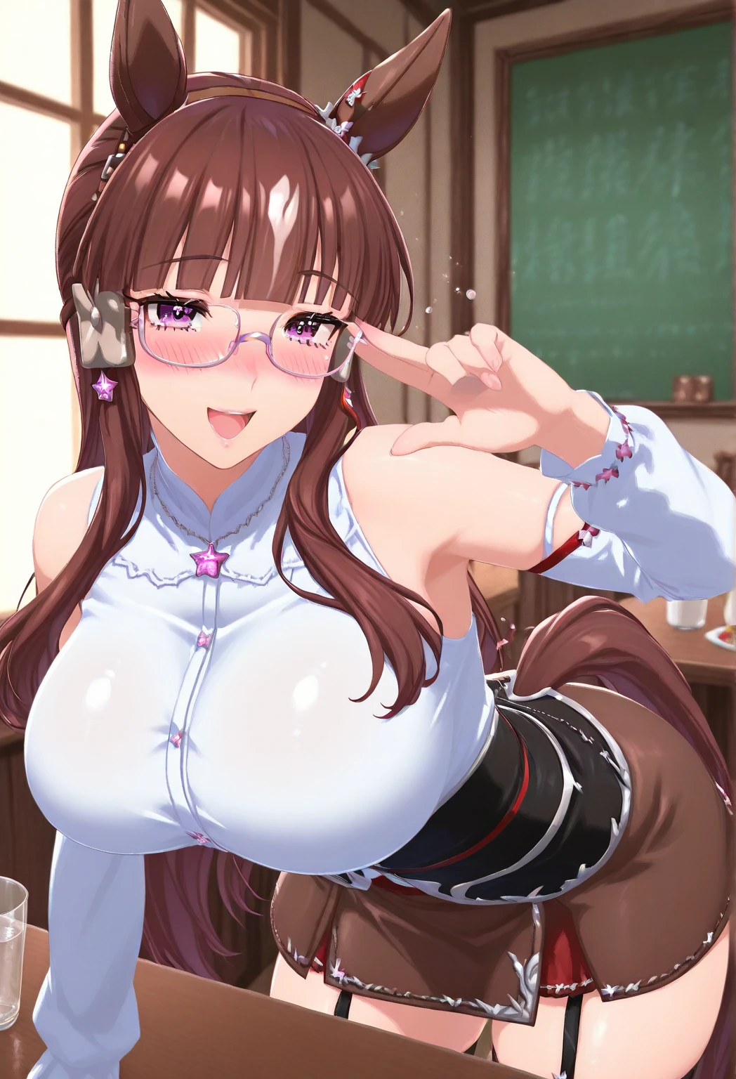 nsfw,(((masterpiece))), (((best quality))),((masterpiece:1.5)), (best high quality), (ultra high res), (ultra highly detailed), (8k:1.3),anime colored,perfect hands, perfect fingers, perfect legs,1woman,idol master,((hina araki)), (20yo, beautiful girl, cute girl), (beautiful brown eyes), (beautiful orange hair), (((short hair))), (waviy hair), (wet hair), (wet skin), (sweat), (steam), (flat chests, large breasts),(green truck suit), ((open clothes)), (wet, sweat:1.3), ((glasses)), (food,cup, table, plate, bowl, pizza, drink,pov_across_table, dinnig)),(cum on body:1.9, cum on hair:1.9. cum on face:1.9, cum on mouths:1.3,cum on table 1.9)),((multiple boys, peeing on a girl, facial, cum on mouth, cum on body, multiple penises, gangbang))),ecstasy torogao, saliva trail, nose blush,((shyness smile:1.3)), ((eat cum:1.7)),(peace sign:1.5),indoor,dinnig room,