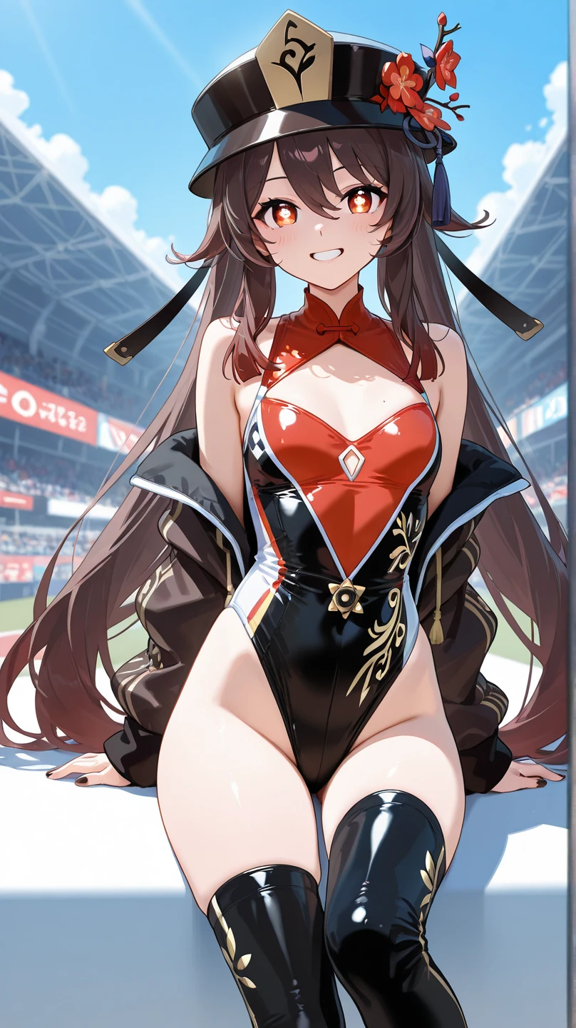 Rhythmic gymnastics leotards Brown wavy hair Young sister Great style A gentle smile Standing facing forward