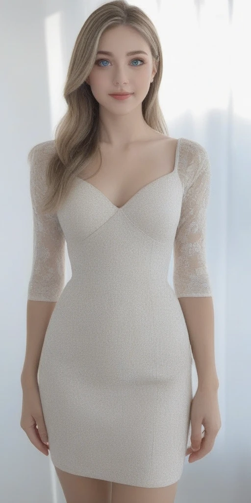 Ultra-clear resolution,Beautuful Women,Gloss on lips,Bandeau dress miniskirt,Firm and slim,beautifullegs,