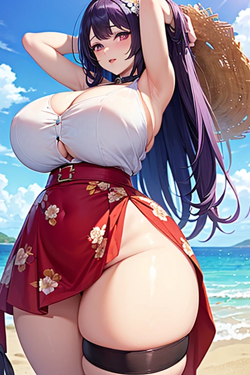 nsfw, (ultra detailed Luxurious dress:1.4, light-purple tube top dress:1.3, open tight mini dress:1.3), (drop_shape tits drooping down, nagatiti), (ultra detailed Kyoto animation style:1.5), 8K, masterpiece, Top Quality, highres, anime, (30yo maid detailed open stance model pose from below pov:1.3, beach:1.3), (radiant skin:1.5), break, (spoken-heart:1.3, in heat:1.4, fucked silly orgasm:1.4), (slave choker), best proportion, perfect anatomy:1.5, (black hair, straight-longhair), (extremely detailed green eyes, detailed very sleepy eyes:1.3),