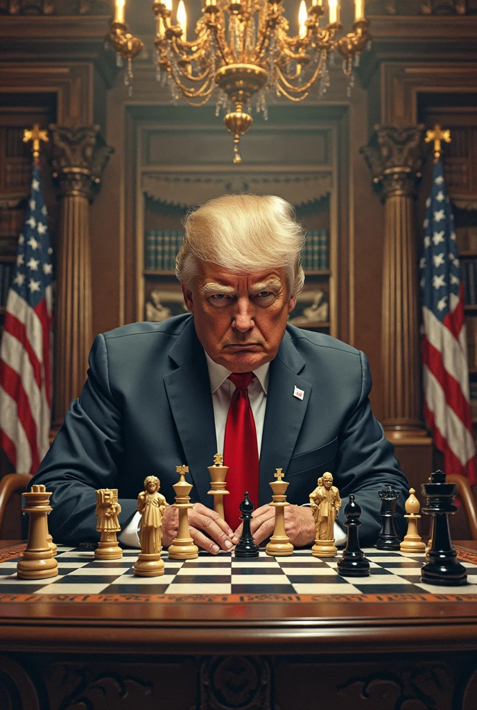 Trump playing chess