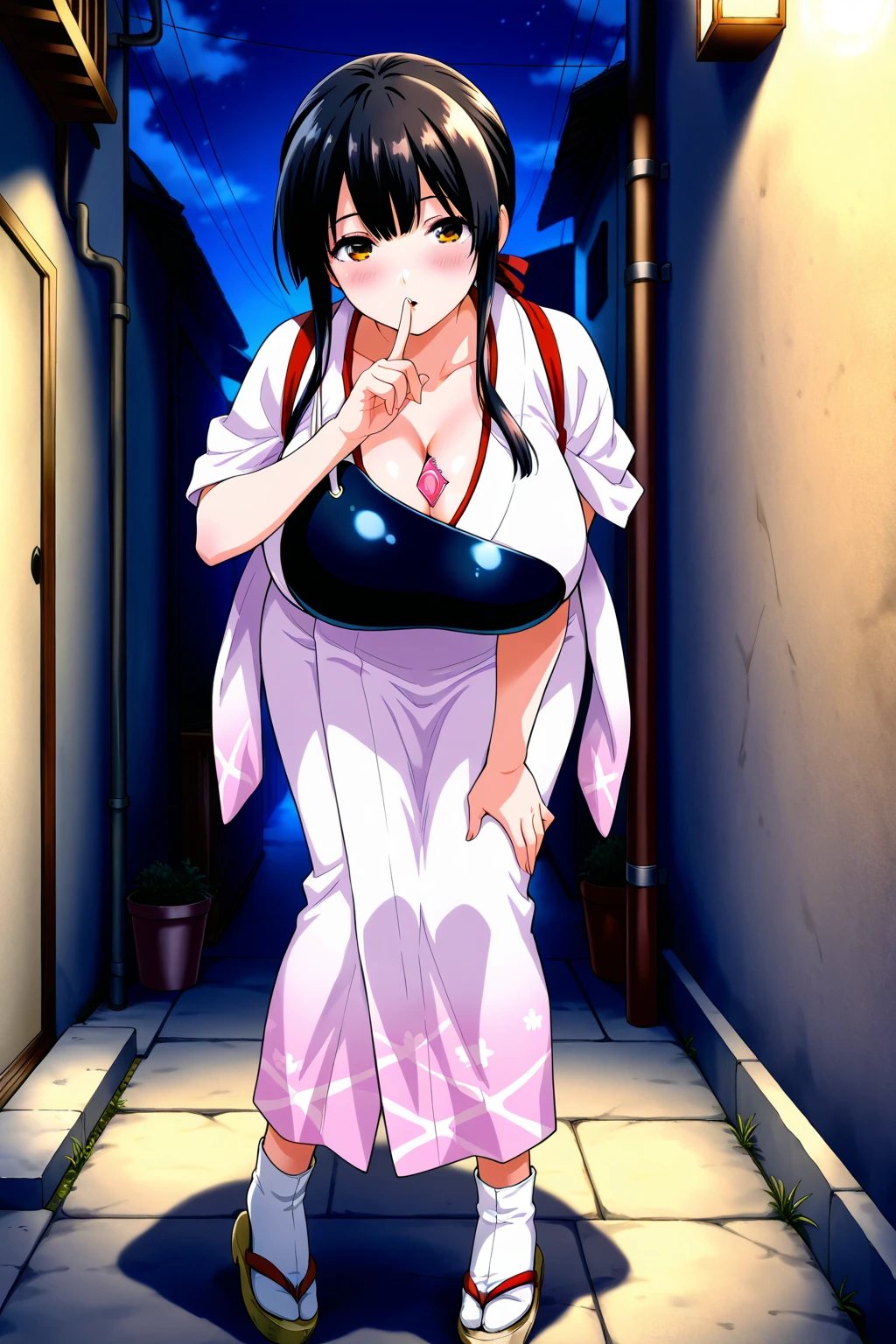 ((masutepiece, Best Quality, hight resolution, nffsw, Perfect Pixel, 4K, nffsw, nffsw))), 1girl in,(((NSFW、))), Beautie、((short-hair, Bangs, Black hair)), ((Red Eyes, Beautiful eyelashes, Realistic eyes)), ((Detailed face, Blushing:1.2)), ((Smooth texture:0.75, Realistic texture:0.65, Photorealistic:1.1, Anime CG style)), ((huge-breasted,big butts、thick thighs))、 Perfect body, Bedroom at night、((Hands behind the head、srestrained、Armpits、spreading legs))、((very embarrassing panic、:o、Sweat、))、(White panties、eye glasses)、