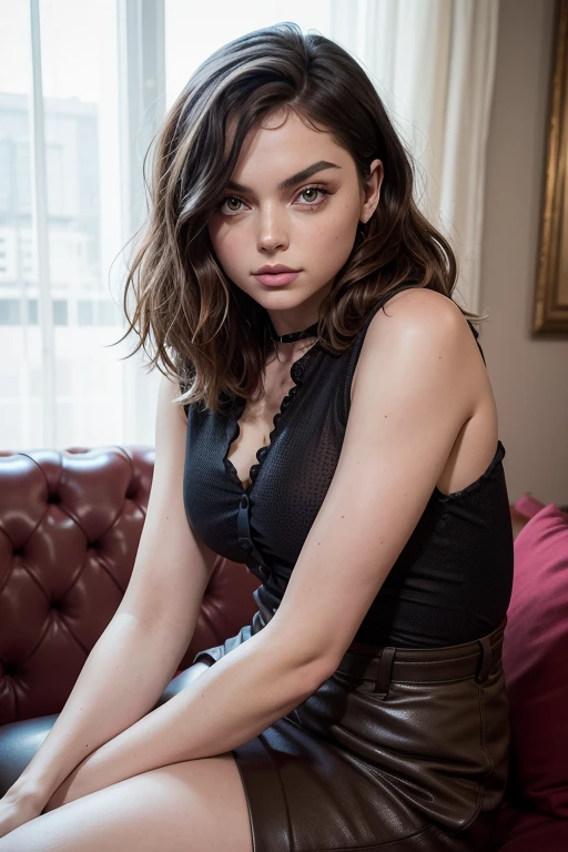mulher bonita, cabelos lisos loiros, usando uma camiseta branca sem estampa, usando cinto de couro, ((vista de frente)), (inside a modern restaurant at night), Cara Delevingne, muito detalhado, 30 anos, cabelo de onda natural, olhos azuis, high-res, obra-prima, melhor qualidade, detalhes intrincados, altamente detalhado, sharp-focus, pele detalhada, textura de pele realista, textura, olhos detalhados, profissional, 4k, tiro em Canon, 85mm, profundidade de campo rasa, Kodak Color Vision, corpo de ajuste perfeito, extremamente detalhado, photo_\(ultra\), fotorrealista, realista, Post-processing, maximum detail, rugosidade, vida real, ultra realista, fotorrealismo, fotografia, 8k uhd, fotografia (movie grain) medium shot for closeup shot atmospheric dark lighting Elf Princess, A beautiful demonic sorceress conjuring ice, standing and looking at the spectators, several ice streams around you, (((detalhado rosto perfeito))), sorriso leve, rosto bonito, corpo sedutor, corpo alto, corpo maduro, BREAK aura de gelo, ice spear, muito fragmento de gelo, fragmento de gelo azul e branco deslumbrante ao redor, small ice phoenix flying in the background, Crystal and snow on the ground, nevasca, corpo sexy BREAK, detalhado, realista, 4k arte digital altamente detalhada, Octane render, bioluminescente, BREAK 8K resolution concept art, Realismo, por Map studios, obra-prima, melhor qualidade, Arte Oficial, illustration, Linha clara, (Fresco_Cor), seamless composition, absurdos, fantasia, focado, rule of thirds,