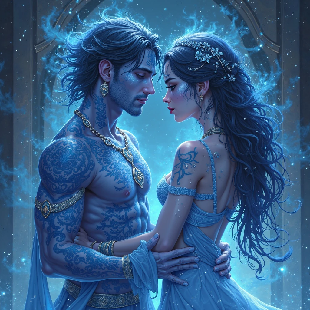 arafed image of a couple of people in a fantasy setting, magali villeneuve', romance novel cover, by Magali Villeneuve, inspired by Magali Villeneuve, abaddon and magali villeneuve, artgerm and genzoman, charlie bowater and artgeem, graphic artist magali villeneuve, digital fantasy art )
